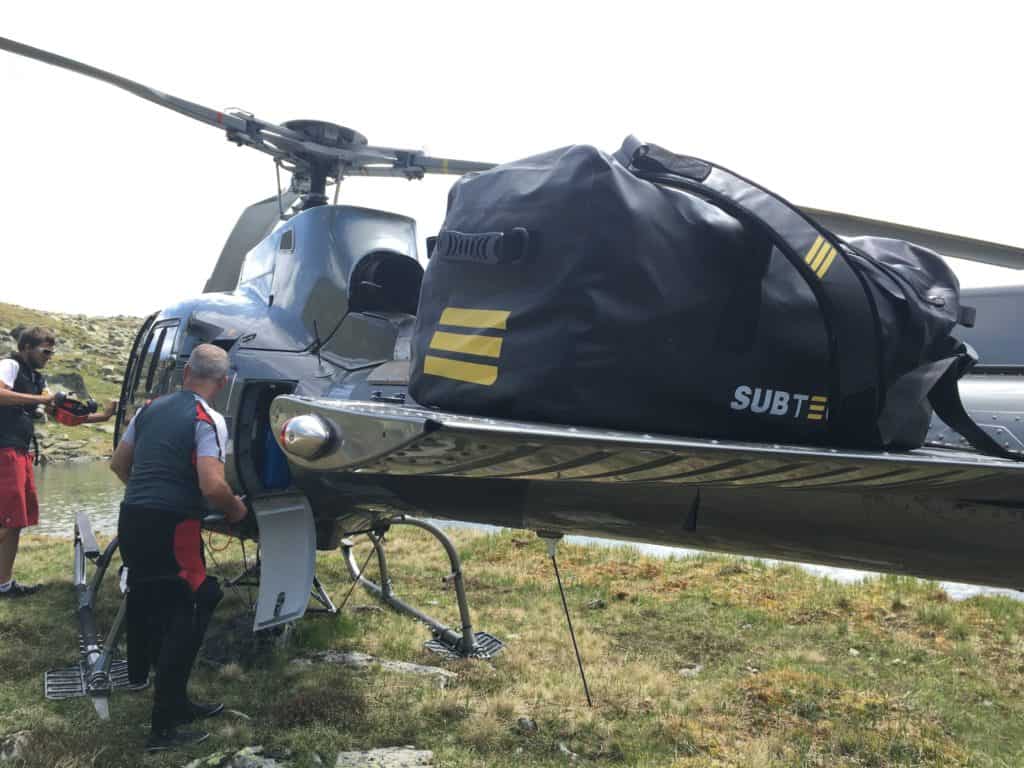 Scuba diving by helicopter at 2300m